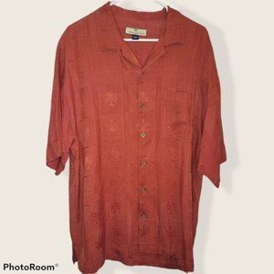 Tommy Bahama Silk Men's Shirt XL Palm Trees